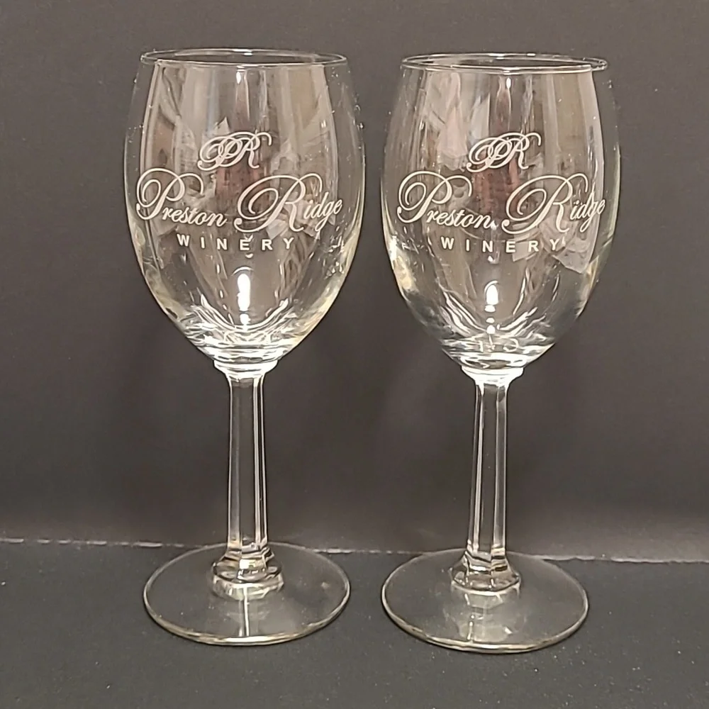 Pair of Preston Ridge Winery Glasses